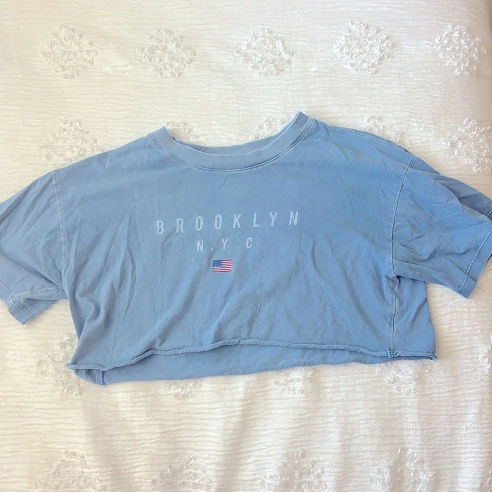 Forever 21 blue crop top size small - Picture 1 of 2